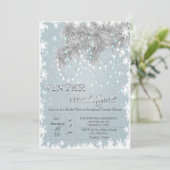 Bruiloftsuitnodiging Winter Wonderland Kaart (Staand voorkant)