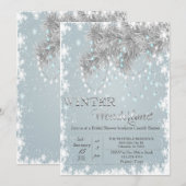 Bruiloftsuitnodiging Winter Wonderland Kaart (Voorkant / Achterkant)