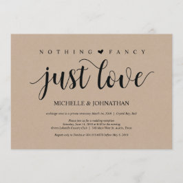 Bruiloftsuitnodigingen met rustieke kraft elopemen kaart