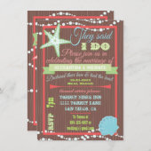 Bruiloftsuitnodigingen na het feest met schelpen kaart (Voorkant / Achterkant)