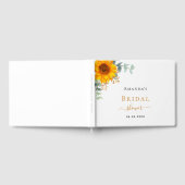 Bruiloftsunflower eucalyptus rustieke naam gastenboek (Volledig)