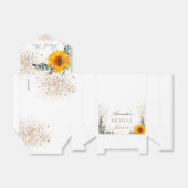 Bruiloftsunflowers eucalyptus glittersuiker bedankdoosjes (Uitgevouwen)