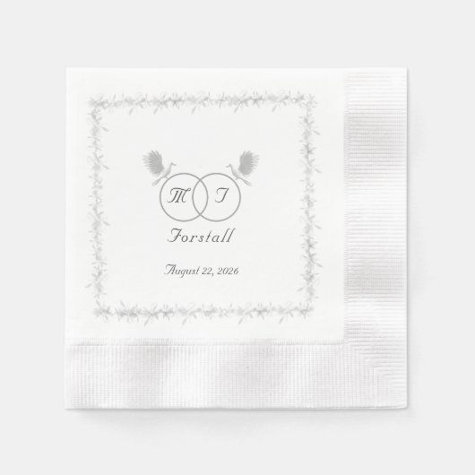 Bruiloftsvereniging Katholieke monogram bruiloft Servet (Voorkant)