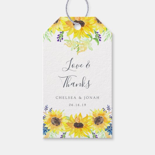 Bruiloftsverpakkingen Flowerfields Cadeaulabel (Voorkant)