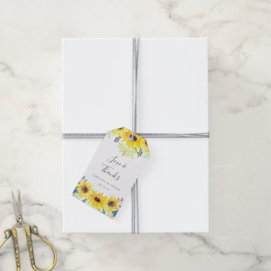 Bruiloftsverpakkingen Flowerfields Cadeaulabel (Met Touw)