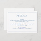 Bruiloftsvibrant Blue Crest Monogram Details Kaart (Voorkant / Achterkant)