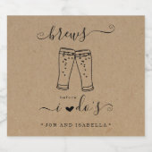 Bruiloftsviering 'Brews Before I Do' voor koppels Bier Etiket (Enkel label)