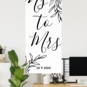 Bruiloftsviering 'Ms tot Mrs' met bloemen Poster (Thuiskantoor)