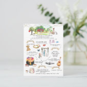 Bruiloftsweekend Ashton Hills Reisprogramma Uitnod Uitnodiging Briefkaart (Staand voorkant)