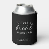 Bruiloftsweekend | Minimalistische Zwarte Elegante Blikjeskoeler (Blikje Voorkant)