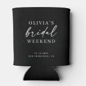 Bruiloftsweekend | Minimalistische Zwarte Elegante Blikjeskoeler (Achterkant)