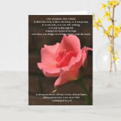 Bruiloftswensen Roze Rose Corinthische vers Liefde Kaart (Gele Bloem)