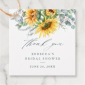 Bruiloftszonnebloem Bruidsboeket Dank Je Wel Bedankjes Labels (Voorkant)