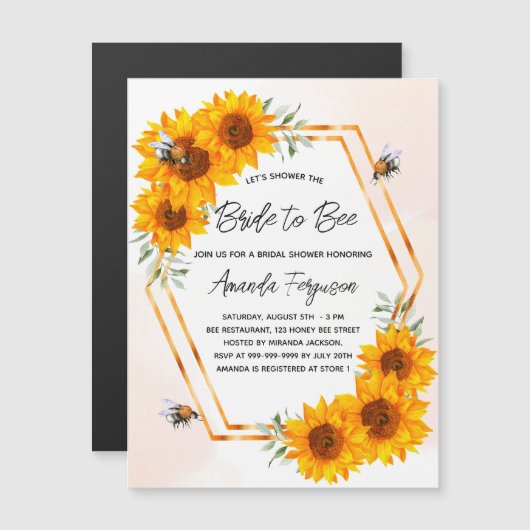 Bruiloftszonneschermen bij luxe bijen magnetische uitnodiging (Voorkant / Achterkant)