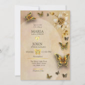 Bruiloftuitnodiging Vlinders Origineel Kaart (Voorkant)