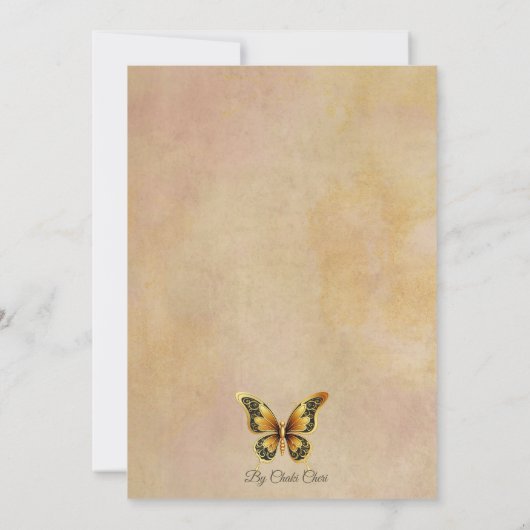 Bruiloftuitnodiging Vlinders Origineel Kaart (Achterkant)