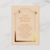Bruiloftwebsite RSVP QR-code Celestial Champagne Informatiekaartje (Voorkant)