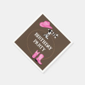 Bruin 1e verjaardagsfeest of aangepaste tekst servet (Hoek)