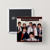 Bruin 25e reünie-Button Vierkante Button 5,1 Cm (Voorkant /achterkant)