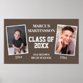 Bruin 2 foto toen nu Afstuderen klasse 20xx Poster (Voorkant)
