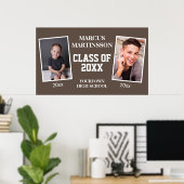 Bruin 2 foto toen nu Afstuderen klasse 20xx Poster (Thuiskantoor)