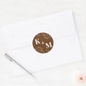 Bruin 2 initiaal letter monogram gunstigtag zegel (Envelop)