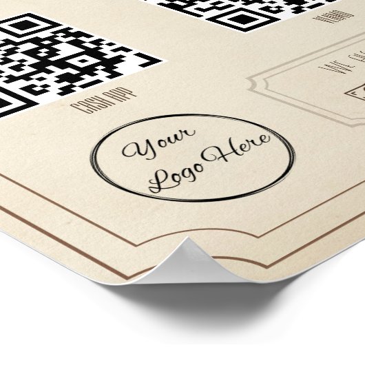  bruin 2 QR code zakelijke scan te betalen Poster (Hoek)