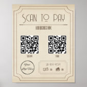bruin 2 QR code zakelijke scan te betalen Poster (Voorkant)