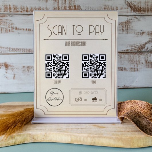 bruin 2 QR code zakelijke scan te betalen Poster