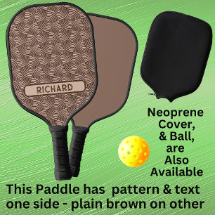 Bruin 3D-cirkelgeometrisch, naam of monogram toevo Pickleball Paddle