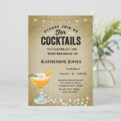 Bruin-40e verjaardag van de coktail van vrouwen kaart (Staand voorkant)