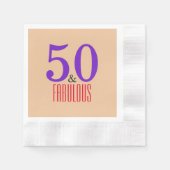 Bruin 50 en fantastische verjaardag servet (Voorkant)