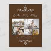 Bruin 5 Foto's  bewegende aankondiging Briefkaart (Voorkant)