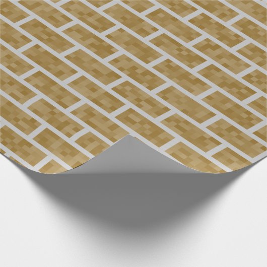 Bruin 8-bits grafische stijlpatroon met strikken cadeaupapier (Hoek)