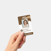 Bruin aangepaste beveiligingsID voor werknemers, l Badge (Handheld)