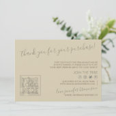 Bruin Aangepaste logo QR-code Aanwijzingen kaarszo Bedankkaart (Staand voorkant)