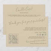 Bruin Aangepaste logo QR-code Aanwijzingen kaarszo Bedankkaart (Voorkant / Achterkant)