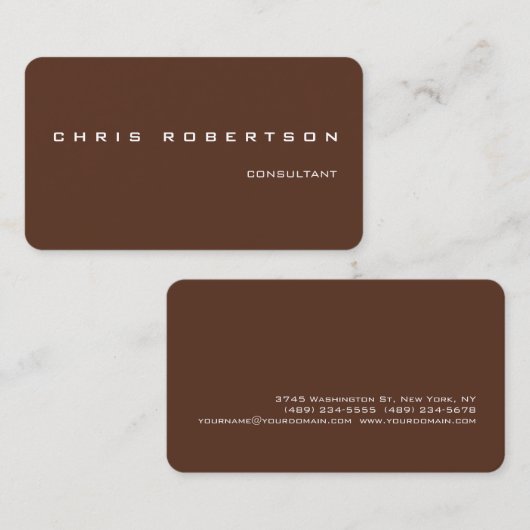 Bruin aantrekkelijk, modern minimalistisch visitekaartje (Voorkant / Achterkant)