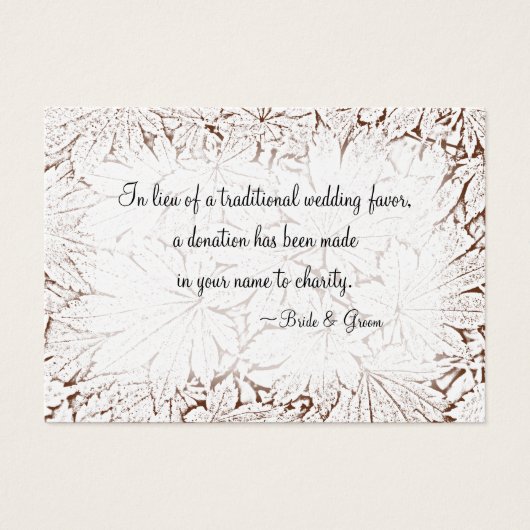 Bruin Abstract Bladeren Bruiloft Liefde Favor Kaar Visitekaartjes (Voorkant)