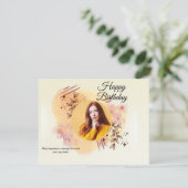 Bruin Abstract Modern Foto Volwassen Verjaardagsfl Feestdagenkaart (Staand voorkant)