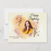 Bruin Abstract Modern Foto Volwassen Verjaardagsfl Feestdagenkaart (Voorkant)