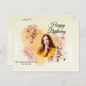 Bruin Abstract Modern Foto Volwassen Verjaardagsfl Feestdagenkaart (Voorkant / Achterkant)