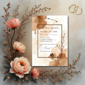 bruin abstract rustiek Boho Waterverf Lijst RSVP Kaartje