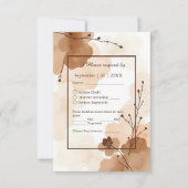bruin abstract rustiek Boho Waterverf Lijst RSVP Kaartje (Voorkant)
