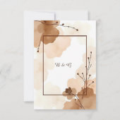 bruin abstract rustiek Boho Waterverf Lijst RSVP Kaartje (Achterkant)