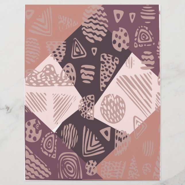 Bruin Abstract Scrapbook Papier (Voorkant)