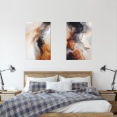 Bruin Abstract Vloeibaar Marmeren kunst Muurkunst Sets (Slaapkamer)