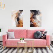 Bruin Abstract Vloeibaar Marmeren kunst Muurkunst Sets (Woonkamer)