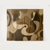 Bruin abstract wild swirly organische vormen wandkleed (Voorkant (horizontaal))