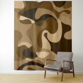 Bruin abstract wild swirly organische vormen wandkleed (In situ)